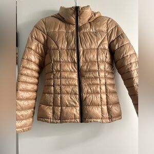 Calvin Klein Gold Lightweight Packable Puffer Jacket with Hood Size S